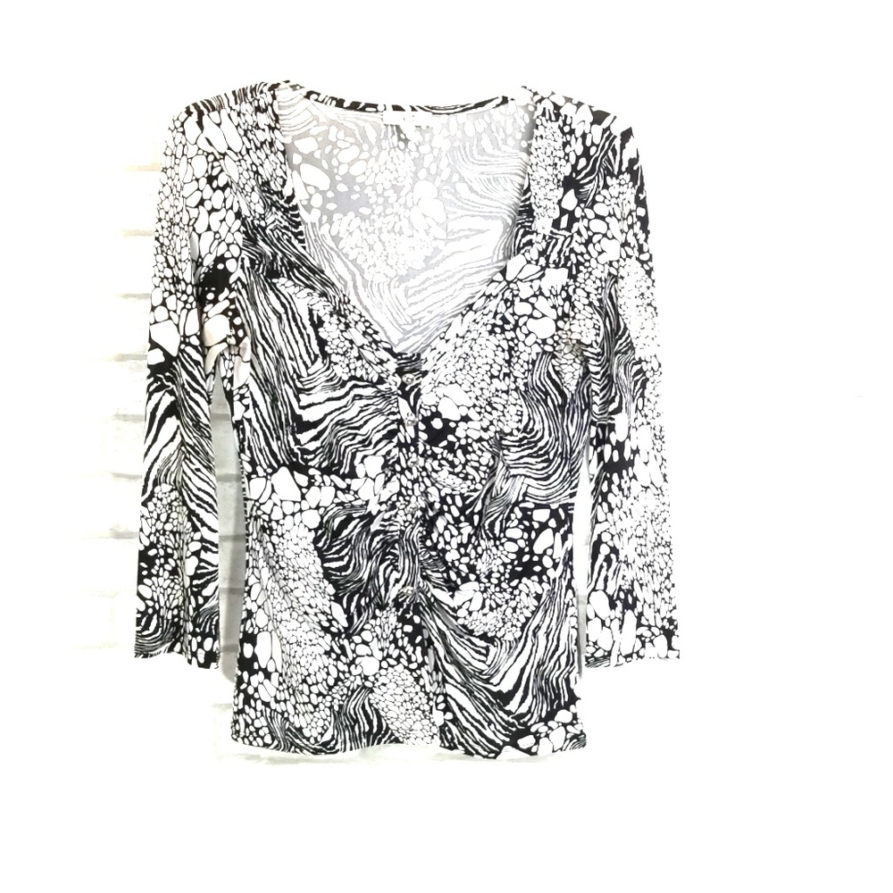 Cache black & white blouse size  Small